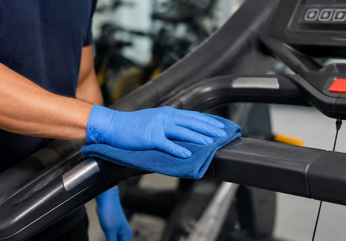 Cleaning fitness equipment